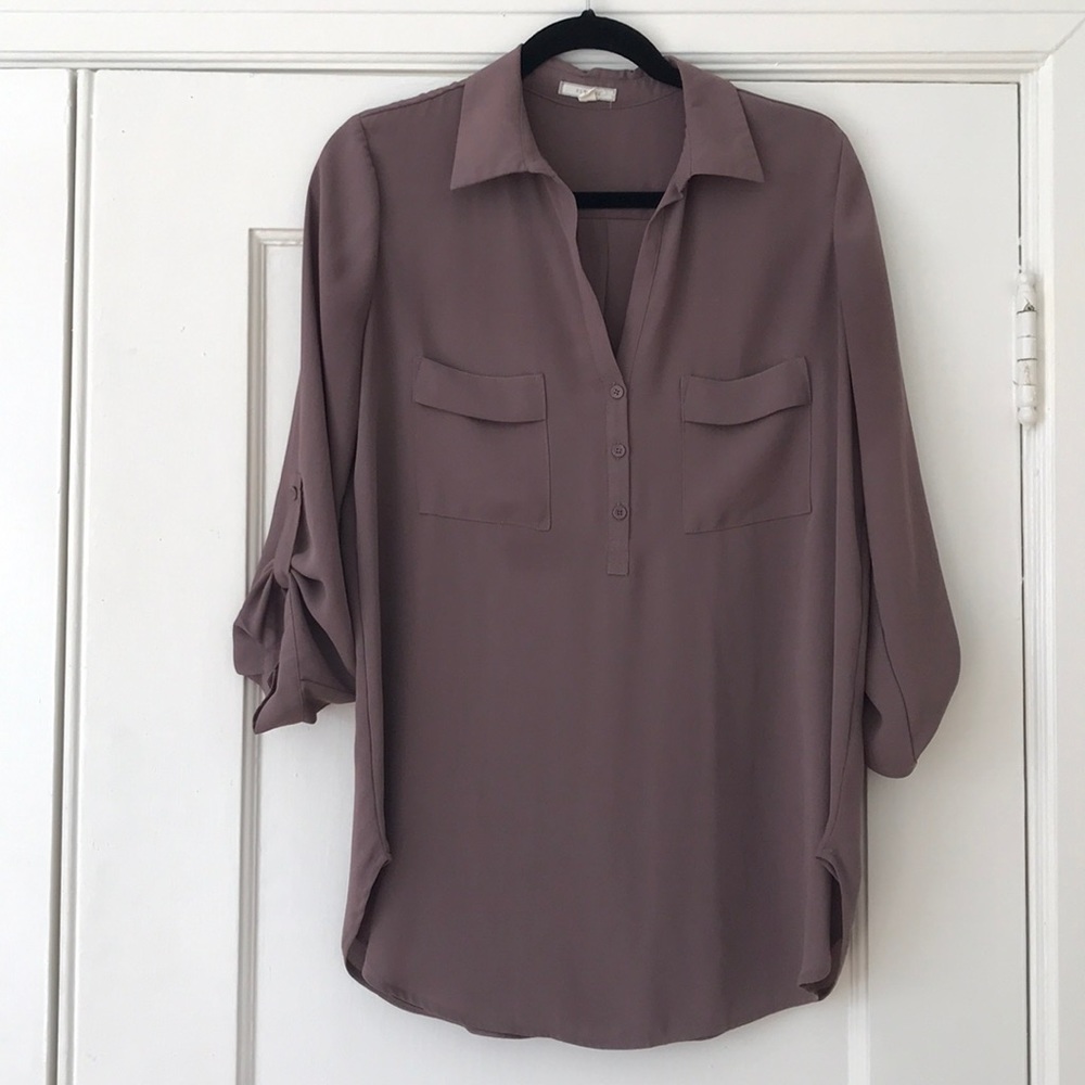 Taupe tunic blouse
